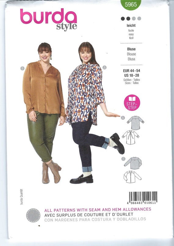 Cartamodello Burda Style Donna | Abito Linea A Taglie Forti 44-54, Con Zip Posteriore, Livello Medio