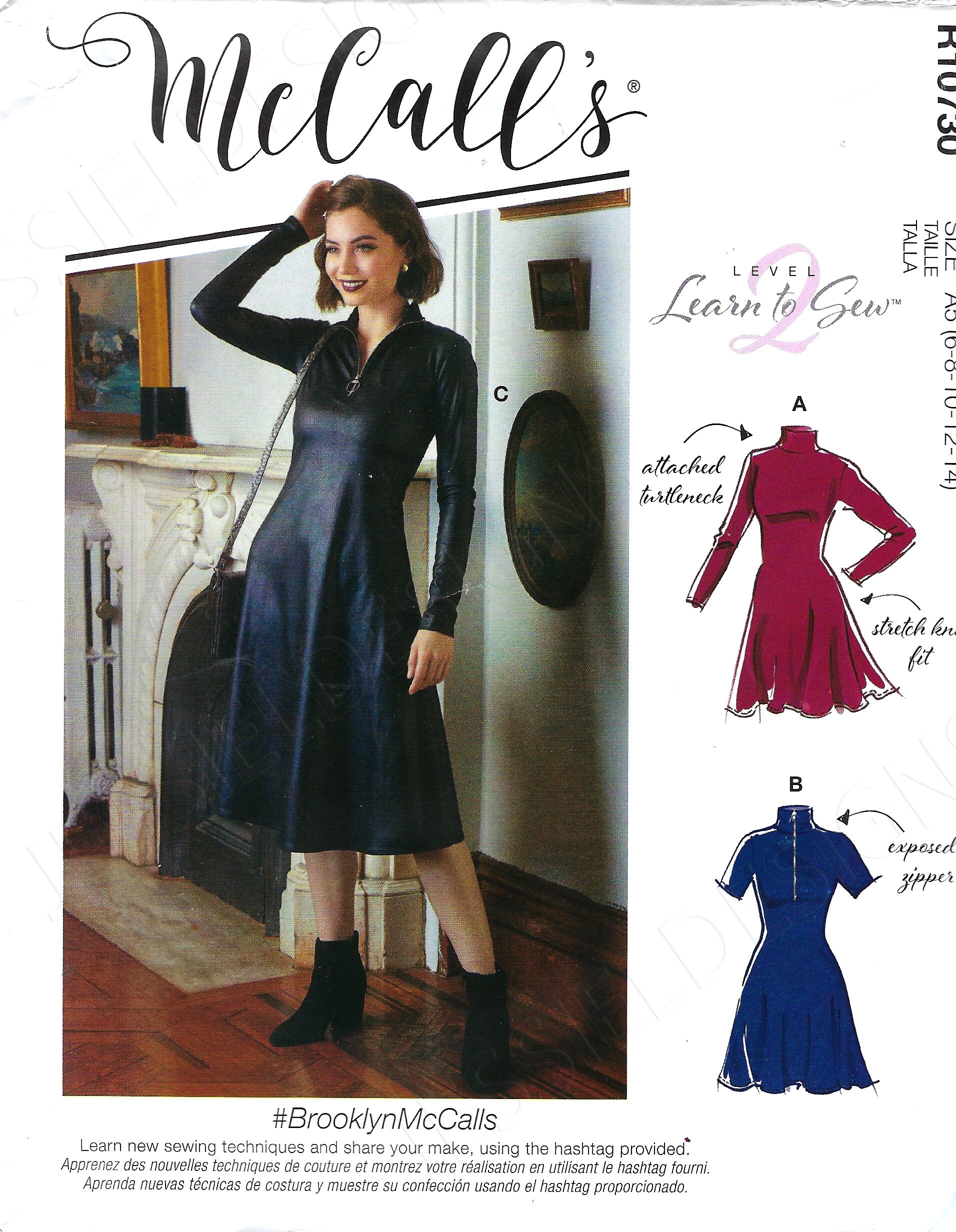 Uncut Mccalls Sew Sewing Pattern 10730 8138 Misses' Dresses
