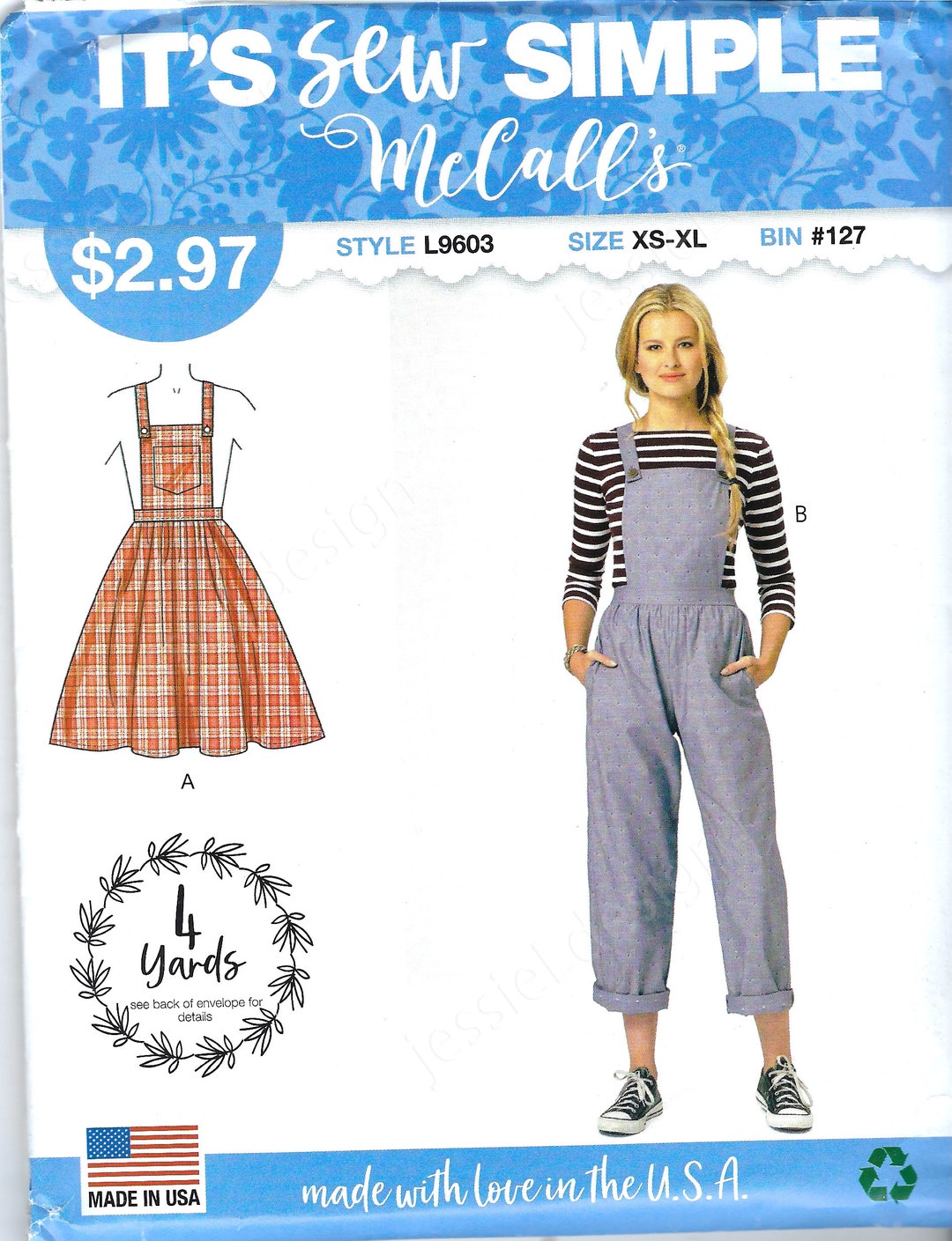 Uncut Mccalls Sewing Pattern 9603 Misses Jumper and Jumper
