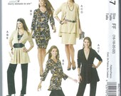 Uncut mccalls sewing pattern Knit wardrobe pattern, sz 6-14 16-22, McCall 6247, Knit Jacket Tops Skirt Pants FF