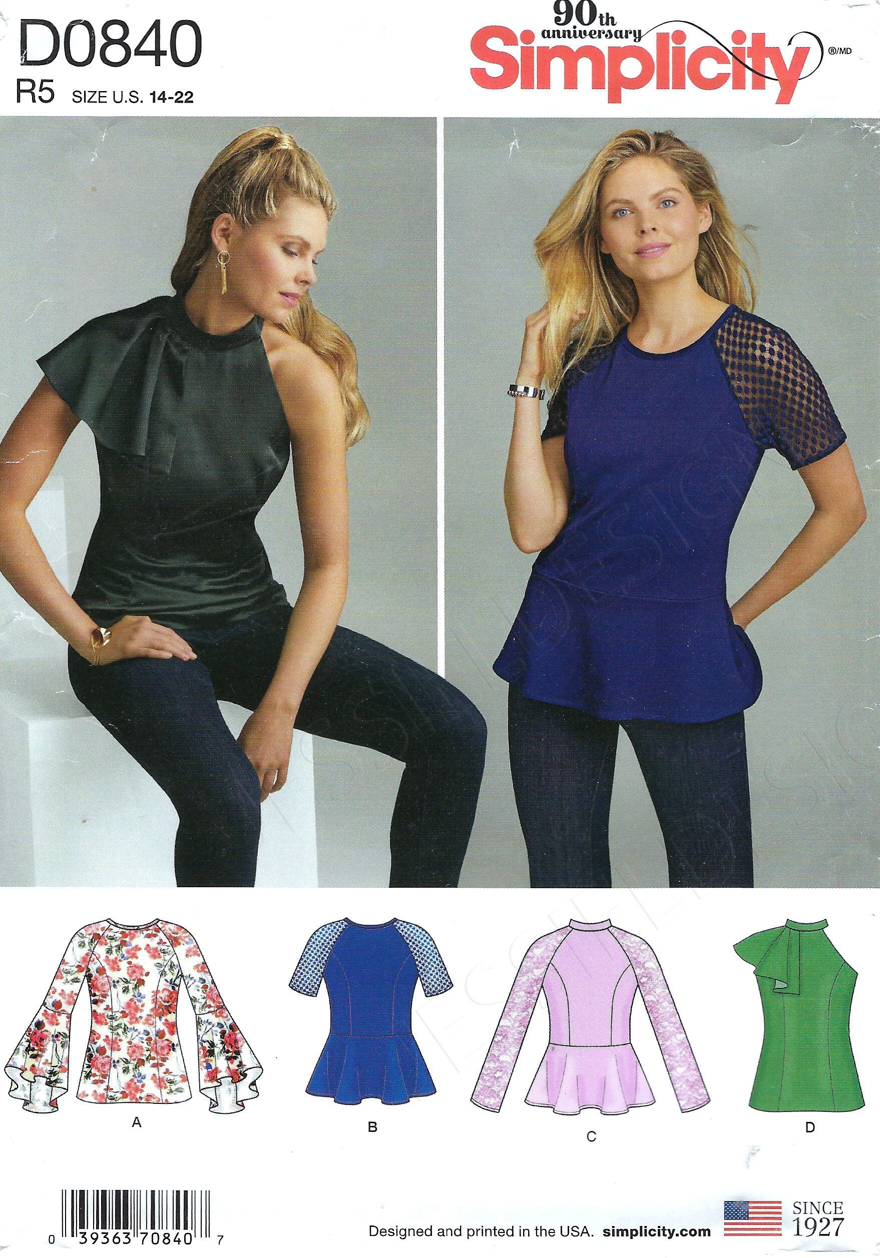 Uncut Simplicity Sewing Pattern 0840 8512 Tops SLEEVE