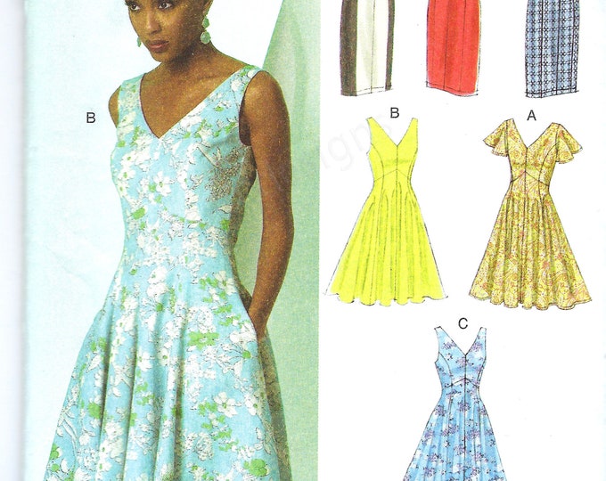 Uncut Vogue Sewing Pattern 8997 Womens Misses Easy Options Dress Sizes