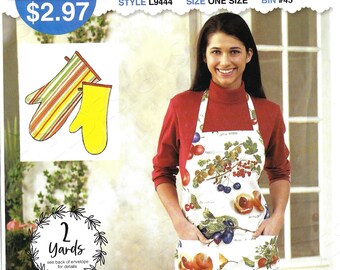 Uncut mccalls Sew sewing pattern L9444 9444 adults and childrens apron and oven mitt one size FF