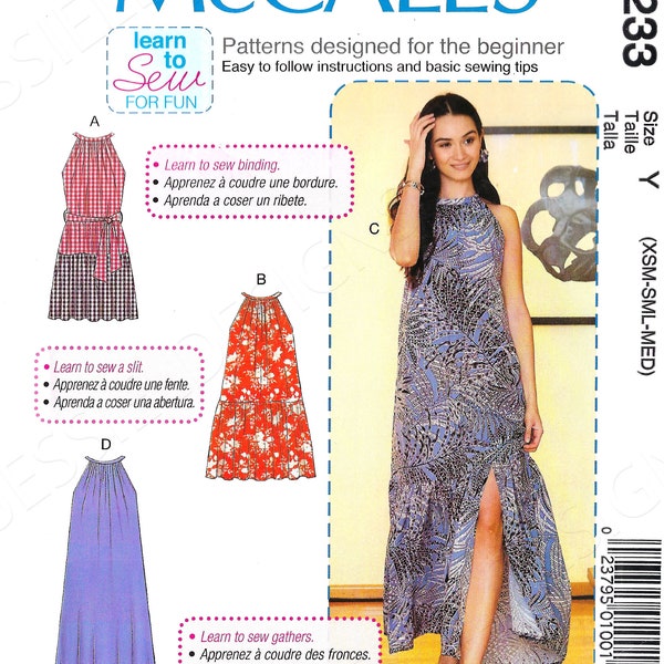 Uncut Mccalls sewing pattern McCalls 10233 7943 Misses Dresses Sewing Pattern Factory size XS-S-M L-XL Folded