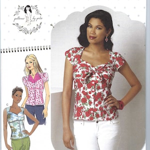 Uncut Simplicity Sewing Pattern 9287 Sewing Pattern Misses Sweetheart Neckline Blouses Sleeve Variations by Gertie Size 4-12 or 12-20  FF