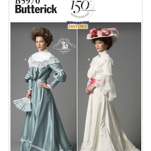 Blusas y faldas con volantes para señoras de la época victoriana/eduardiana, sin cortar, Butterick B5970, tallas B5, 8-10-12-14-16, 16-24 FF