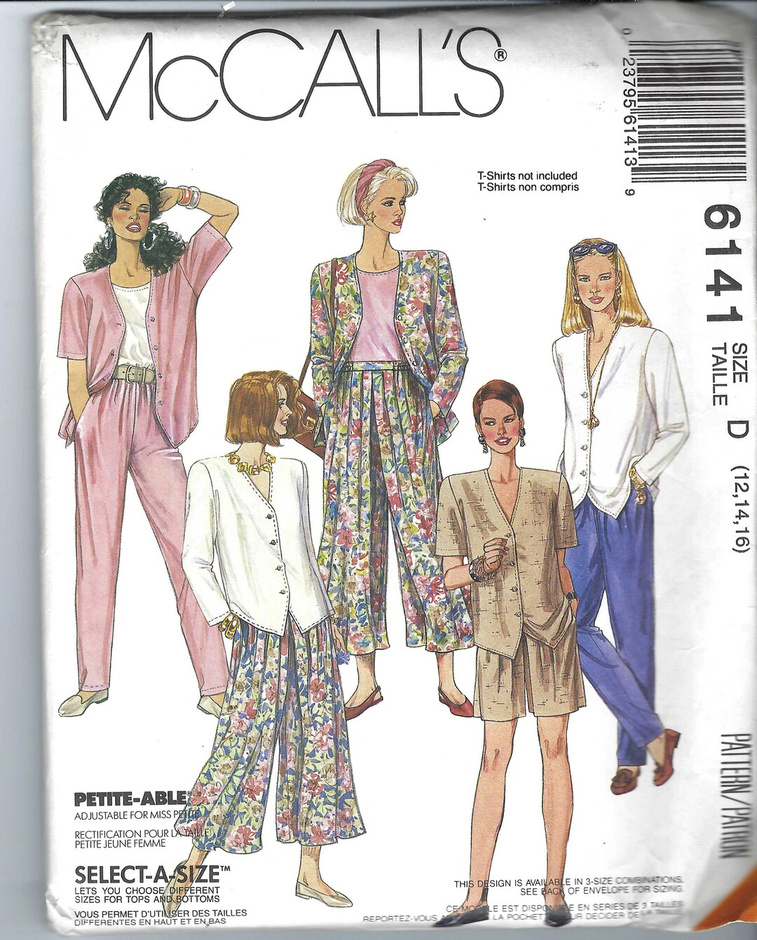 Uncut Vintage Mccall's Sewing Pattern 6141 Misses Top Split in Two ...