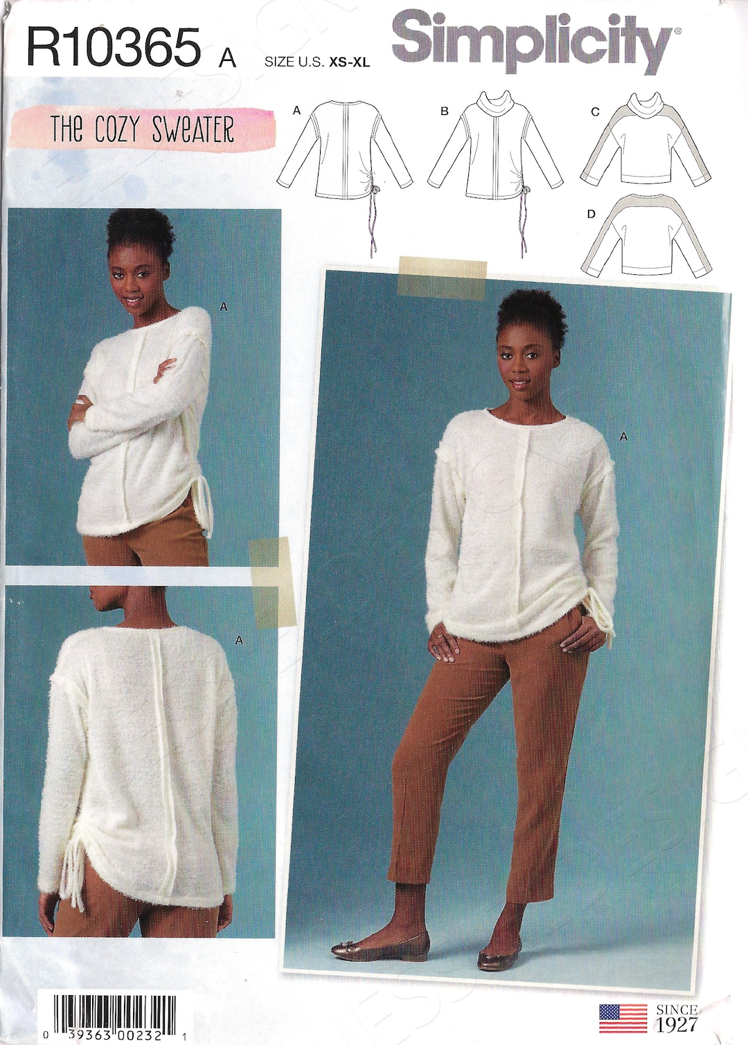 Uncut Simplicity Sewing Pattern 10365 8988 Misses' Cozy Knit Tops ...