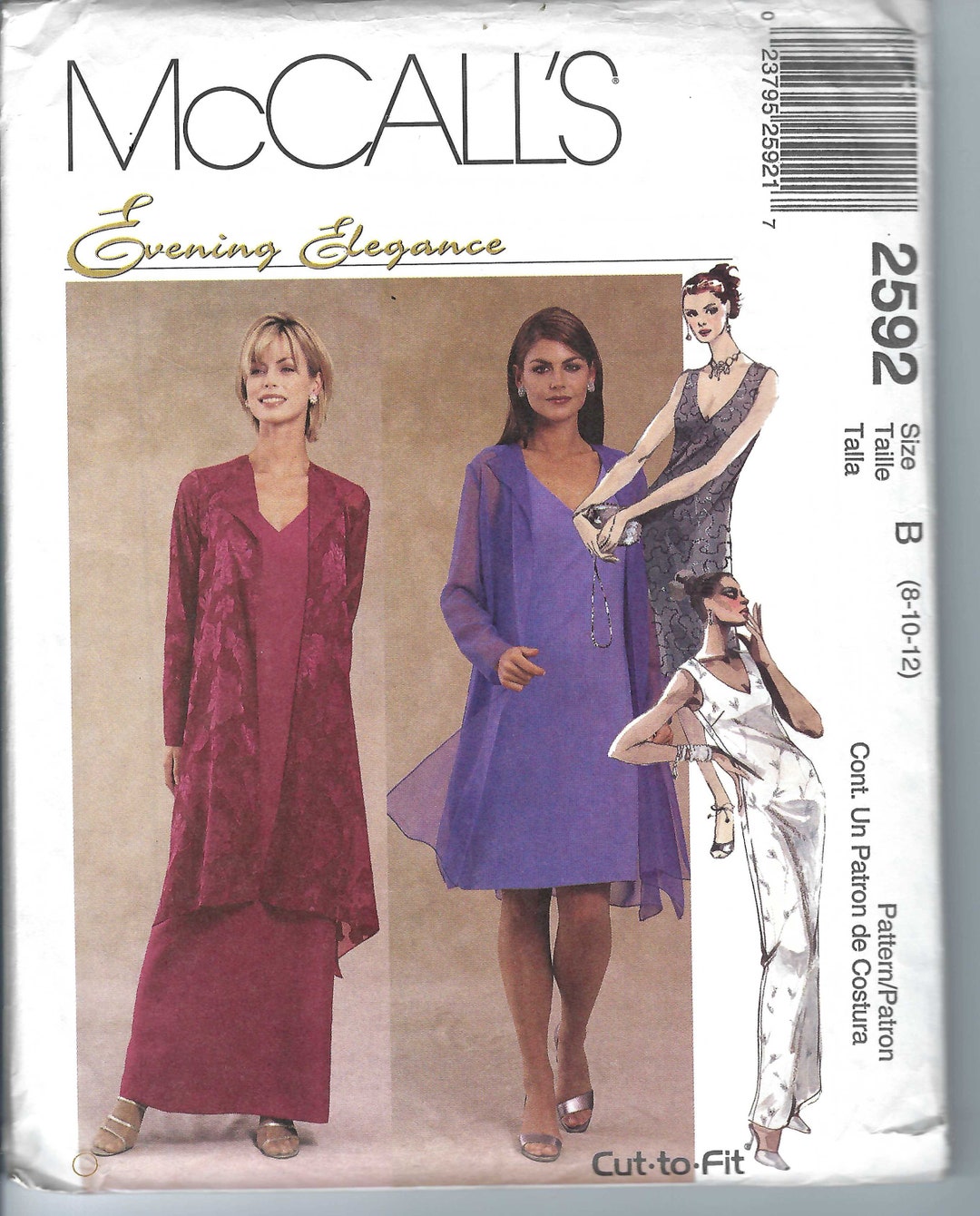 Uncut Mccalls Sewing Pattern Simple Dress & Jacket Pattern Mccalls 2592 ...