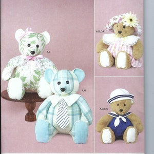 Uncut Simplicity sewing Pattern 11761 9771 Plush Bear with Clothes and Hats FF
