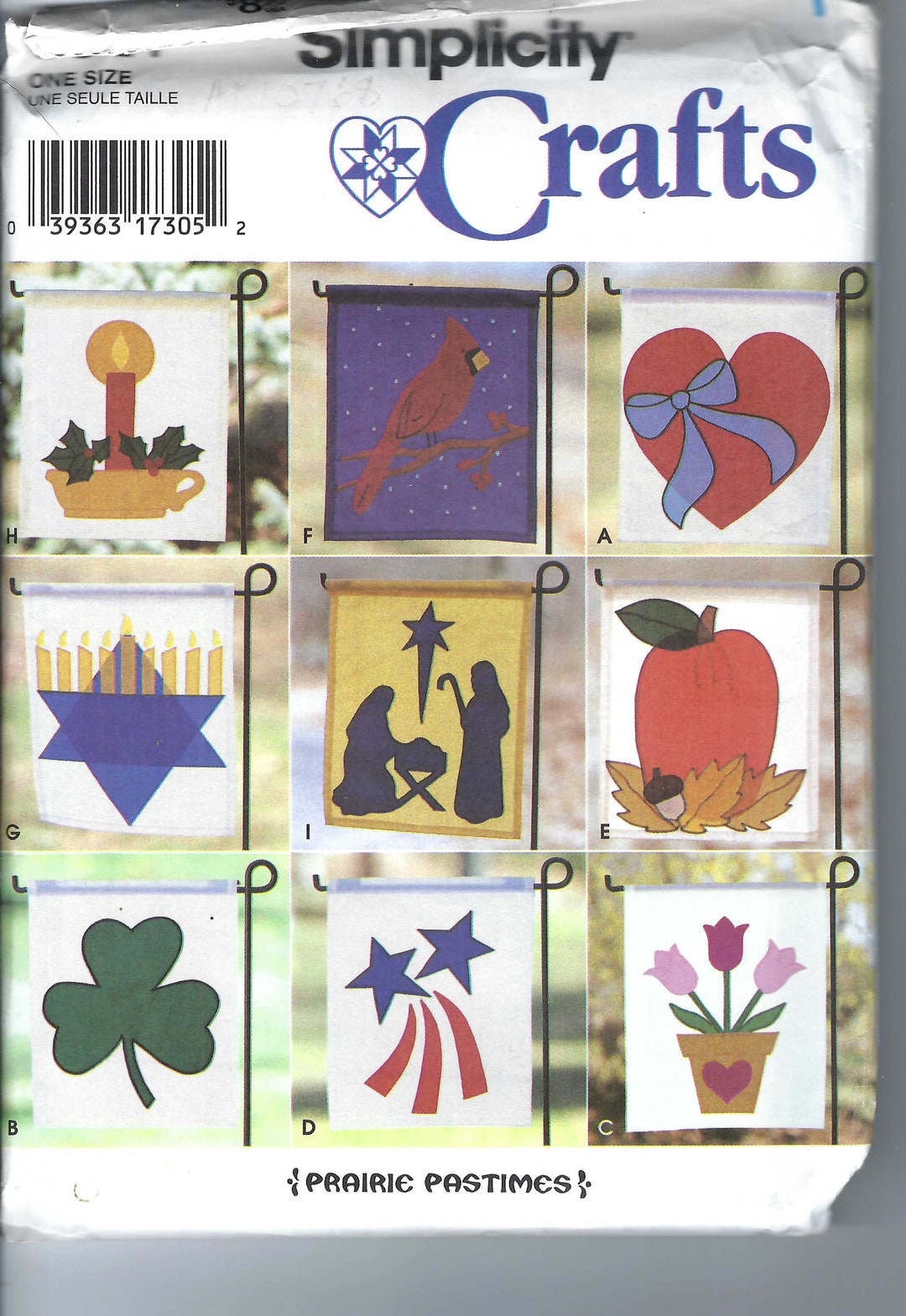 Outside Simplicity Uncut Vintage Simplicity Sewing Pattern Appliqued Outdoor Lawn Flags ...
