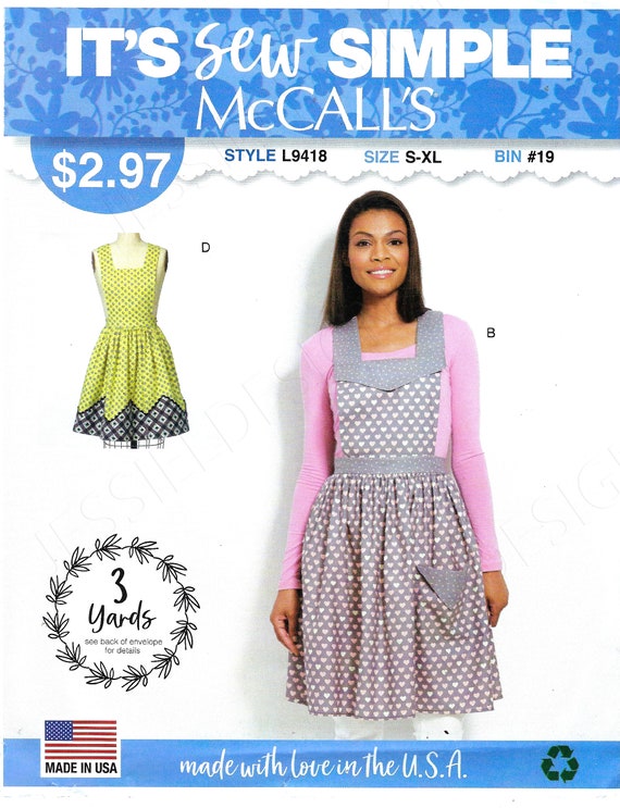 Uncut mccalls Sew sewing pattern L9418 9418 misses apron size S-L FF