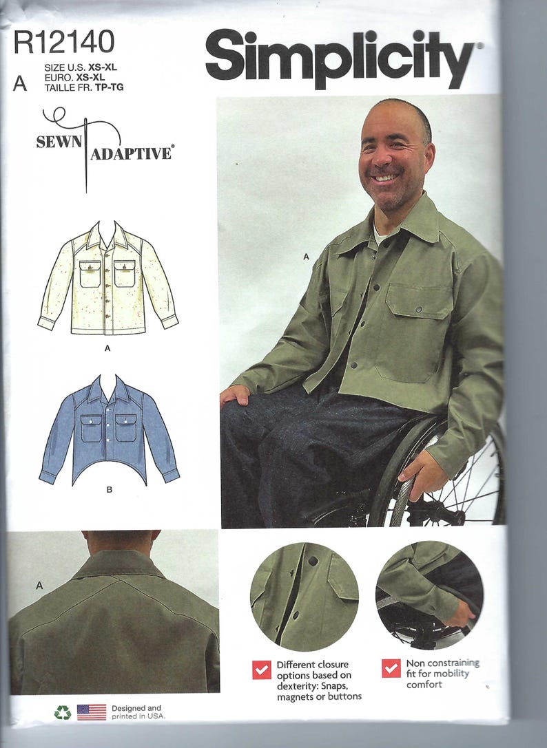 Uncut Simplicity Sewing Pattern 12140 3019 Unisex Adaptive Shacket Size ...