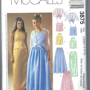 Uncut vintage McCalls sewing Pattern 3875 Top Cover Ups Skirts Girls Size 7-12 FF