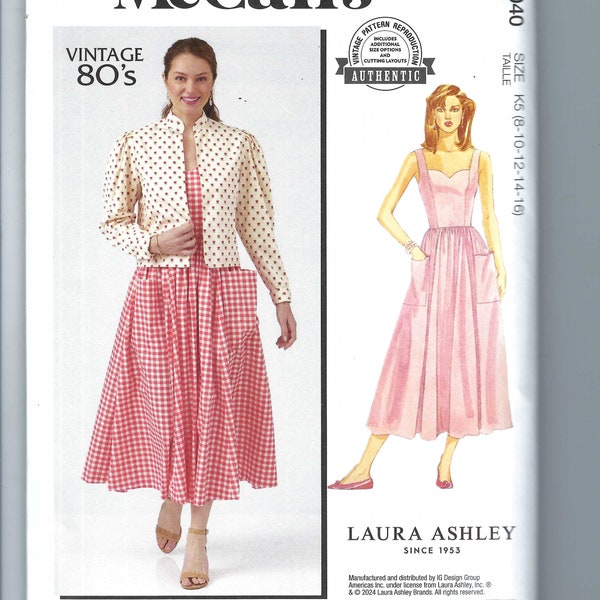 Uncut McCall's sewing pattern 12040 8464 Misses' and Miss Petite Lined Jacket and Dress by Laura Ashley size 8-16 18-26 FF