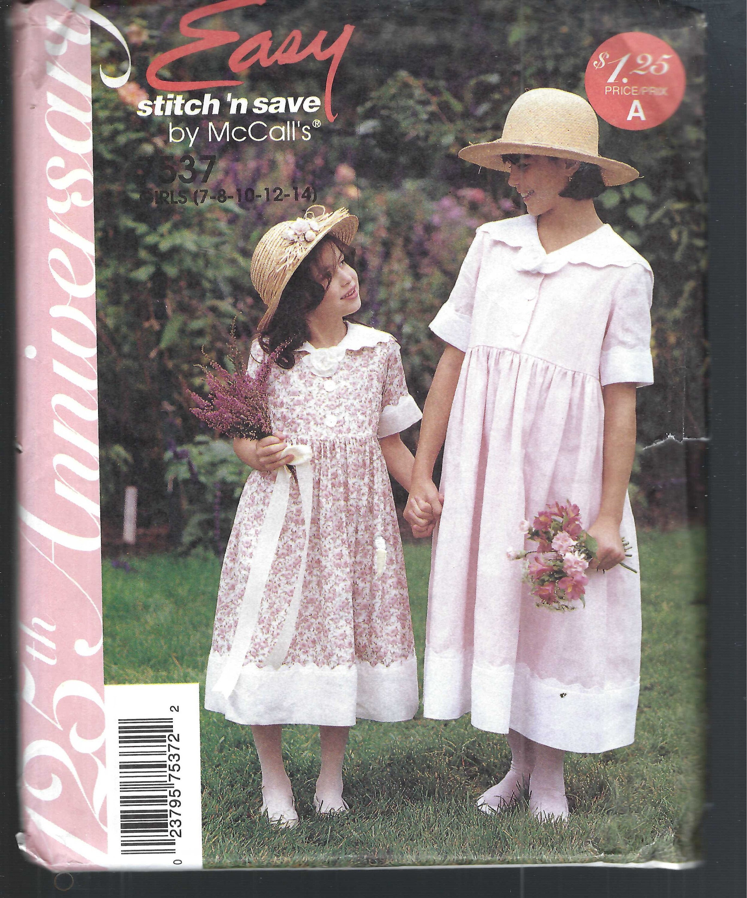 Uncut Vintage Mccall's Sewing Pattern 7537 Kids Dress