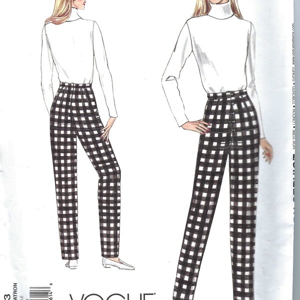 Uncut vogue sewing pattern 1003 Misses' Fitting Shell for Semi-fitted Tapered Pants with Waistband, Misses' Size 8 10 12 14 FF
