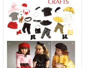 Uncut Mccalls sewing pattern 6669 Parisian Outfits, Accessories and Dog for 18 quot Doll FF