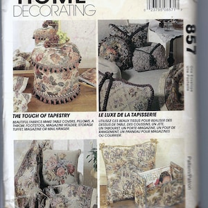 Uncut vintage mccalls Sewing pattern  857 A Touch of Tapesty PATTERN Pillows Footstool Throw FF