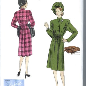 Uncut vogue sewing pattern 1903 Sewing Pattern Misses&#39; Vintage Design 1940s 1945 Full Length Coat Sizes 8-16 or 18-26 FF