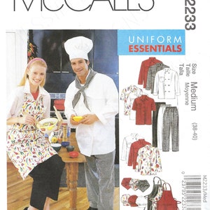 Uncut mccalls sewing Pattern 2233 Misses' and Men's Jacket, Shirt, Apron Pants Neckerchief and Hat size medium 34-36 (38-40) 42-44 FF