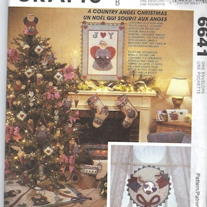 Uncut Mccalls sewing pattern 6641 A Country Angel Christmas Sewing Pattern Factory Folded