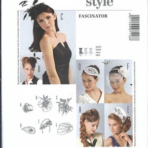 Uncut Burda Sewing Pattern 7116 Ladies Hat Fascinators with  6 Styles