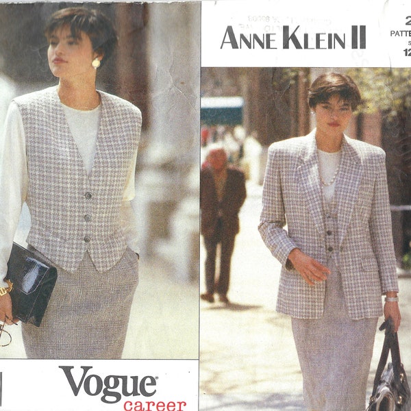 Uncut vogue sewing pattern 2529 Just Right Jacket, Vest and Skirt size 12-14-16 FF
