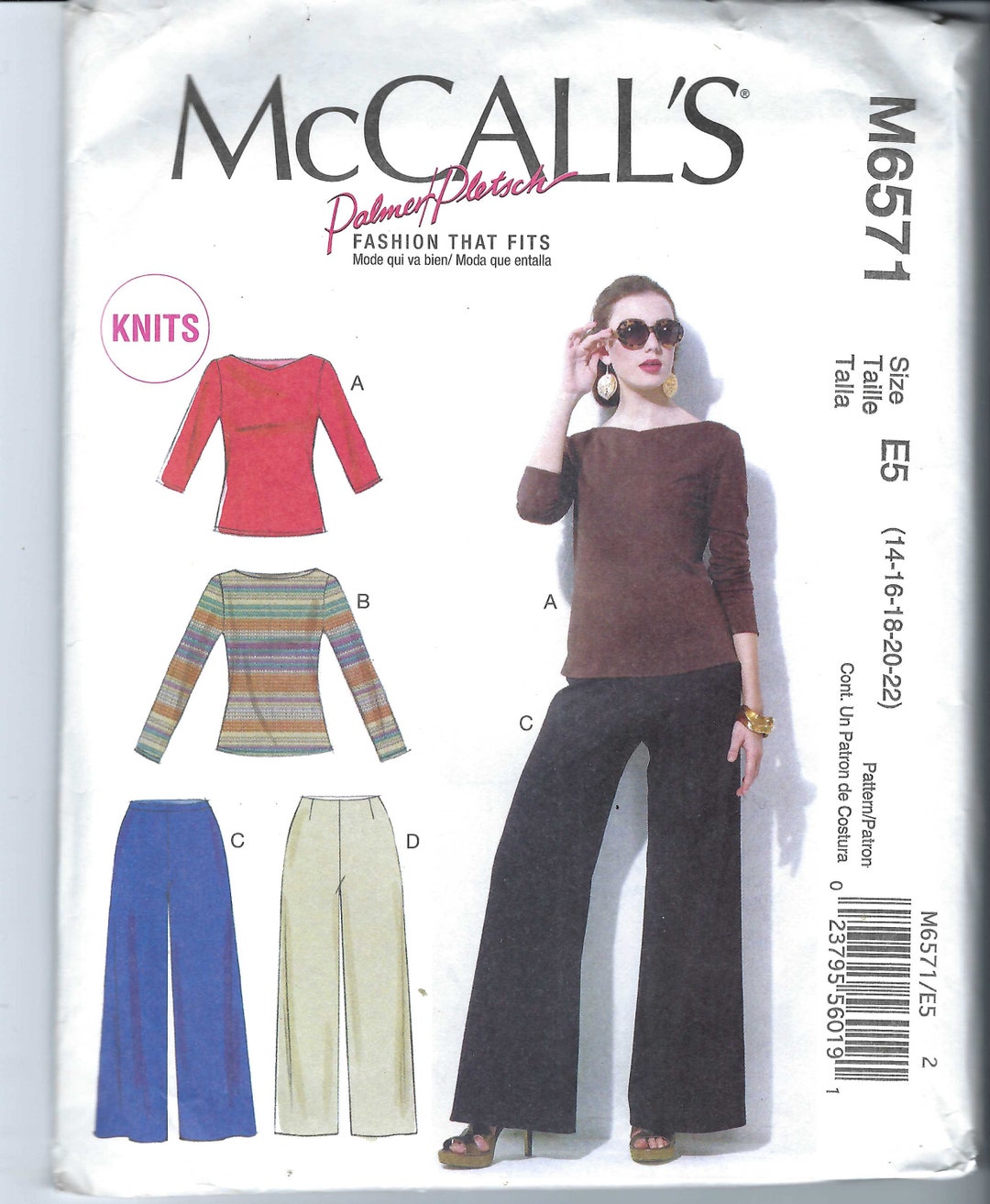 UNCUT Mccalls Sewing Pattern Misses' Pull on Wide Leg Pants With Boat ...