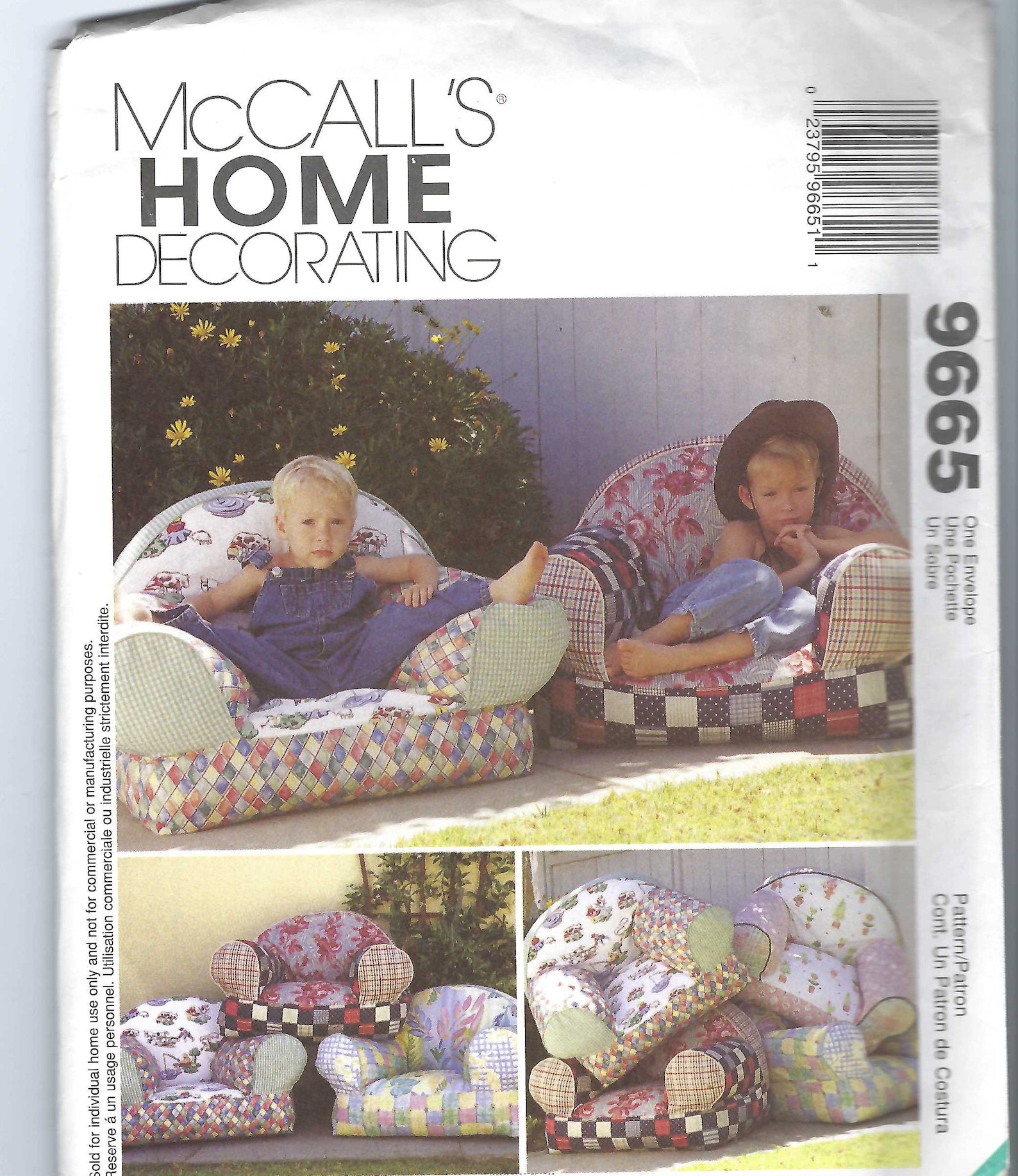 Uncut Mccalls Sewing Pattern 9665 Kids Stuffed Arm Chair FF - Etsy