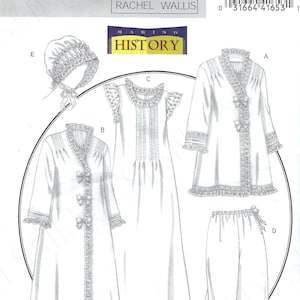 May include: A sewing pattern for a nightgown, robe, and pants. The pattern is from Butterick and is designed by Rachel Wallis. The pattern number is B5061.
