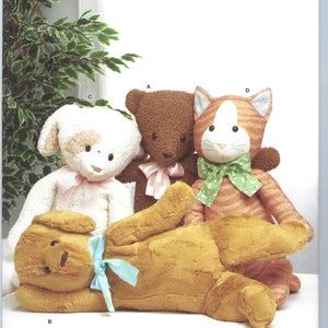 Oklippt Simplicity sömnadsmönster 11524 9583 Poseable Plush Animals av Elaine Heigl FF