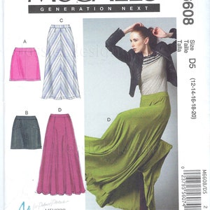 Uncut mccalls Sewing Pattern Misses Skirts Uncut Sewing Pattern Size 4-12 12-14-16-18-20 - McCall's 6608 FF