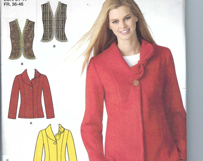 Uncut Simplicity Sewing Pattern Misses Jacket and Vest Pattern Button ...
