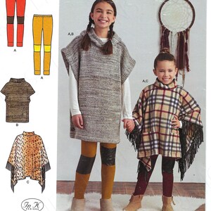 Può includere: Modello di cucito Simplicity numero 8756 per abbigliamento da ragazza. Il modello include istruzioni per realizzare un poncho, un maglione e leggings. Il modello è per le taglie 3-6.
