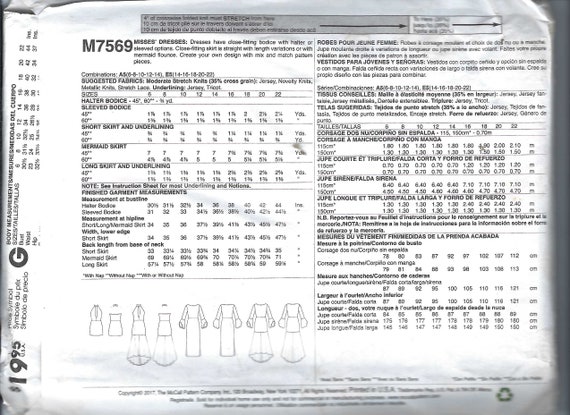 Patron McCall M6696 Couture Hauts Et Robes Femmes - Tailles B5 (38 à 46)