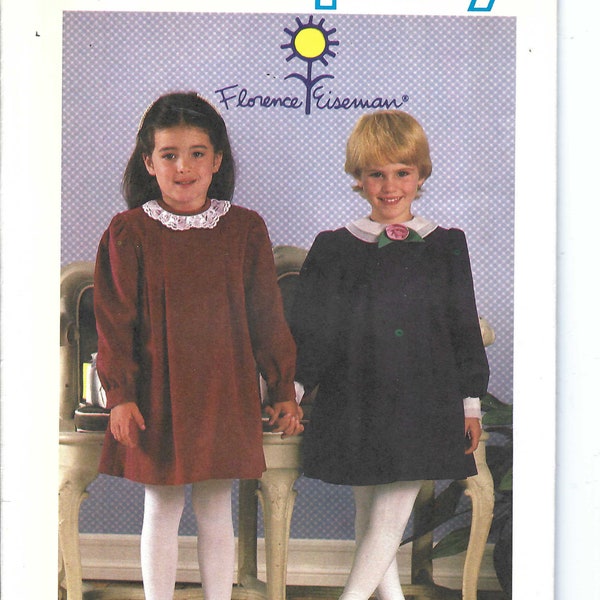 Patron de couture simplicité vintage non coupé Florence Eiseman, modèle de robe pour enfant, robe à manches longues pour enfants, col en dentelle, attache au dos 6691 taille 4 FF