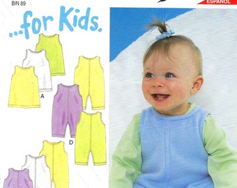 Uncut new look sewing pattern 6132 Sizes A NB S M L Infants Baby Shirt Pants Jumper Romper FF