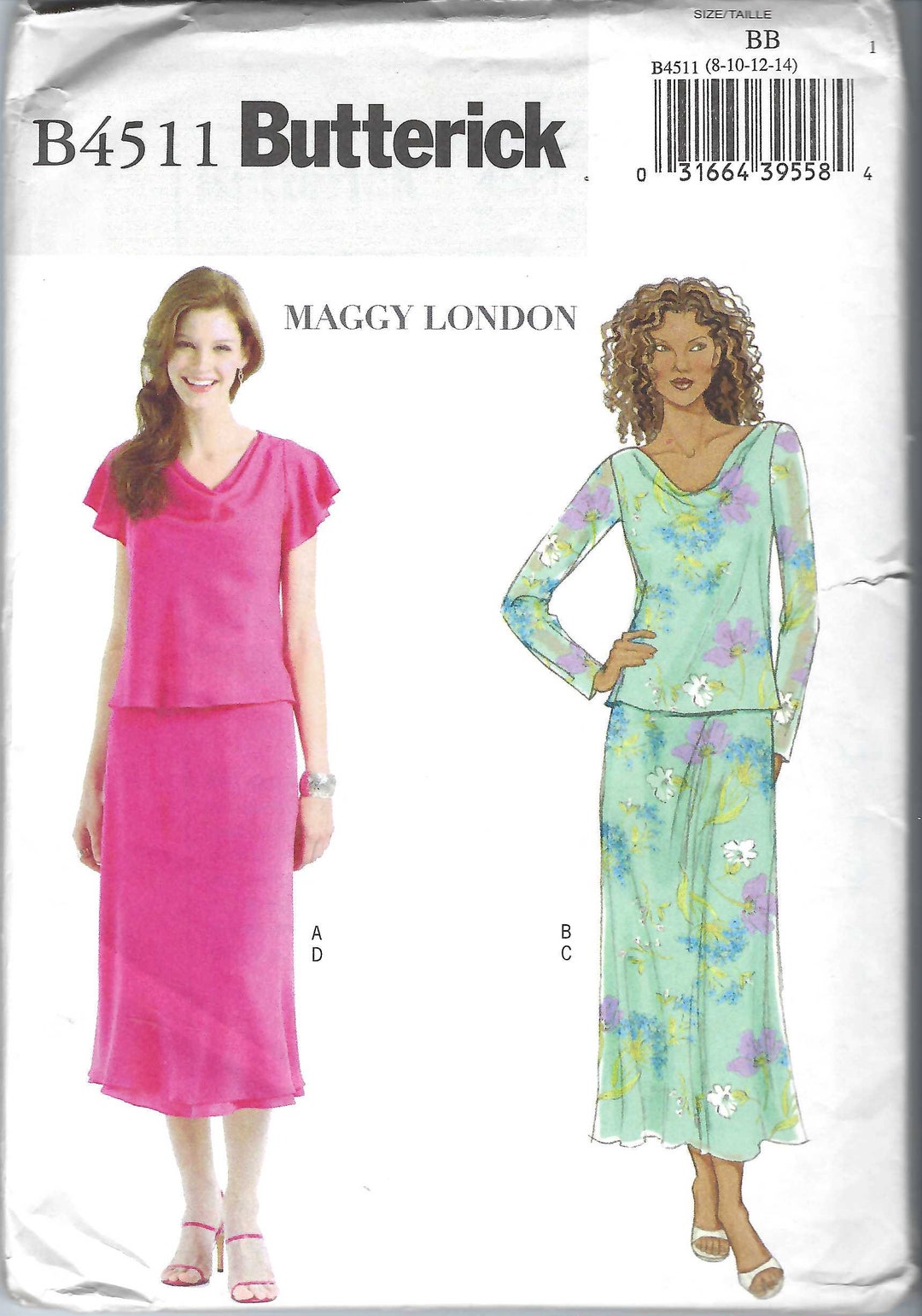 Uncut Butterick Sewing Pattern 4511 Butterick Maggy London. Misses' Top ...