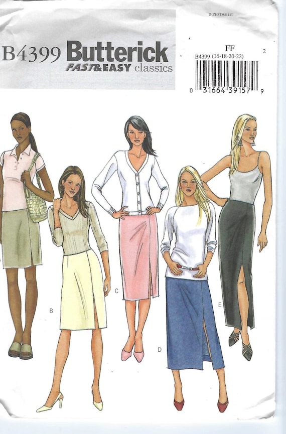 Uncut Butterick Sewing Pattern Fast and Easy Classics STRAIGHT