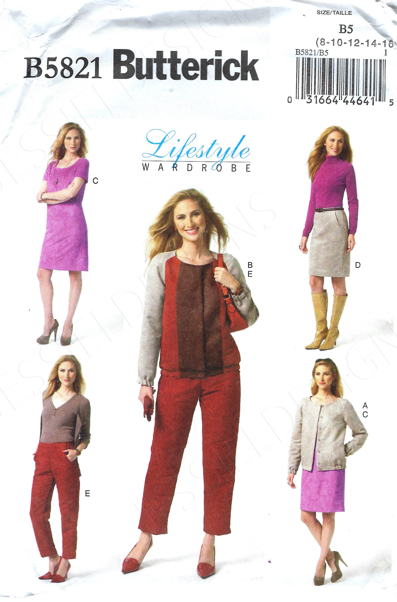 Uncut Butterick Sewing Pattern 5821 Size 8-16 16-24 Misses Jacket ...