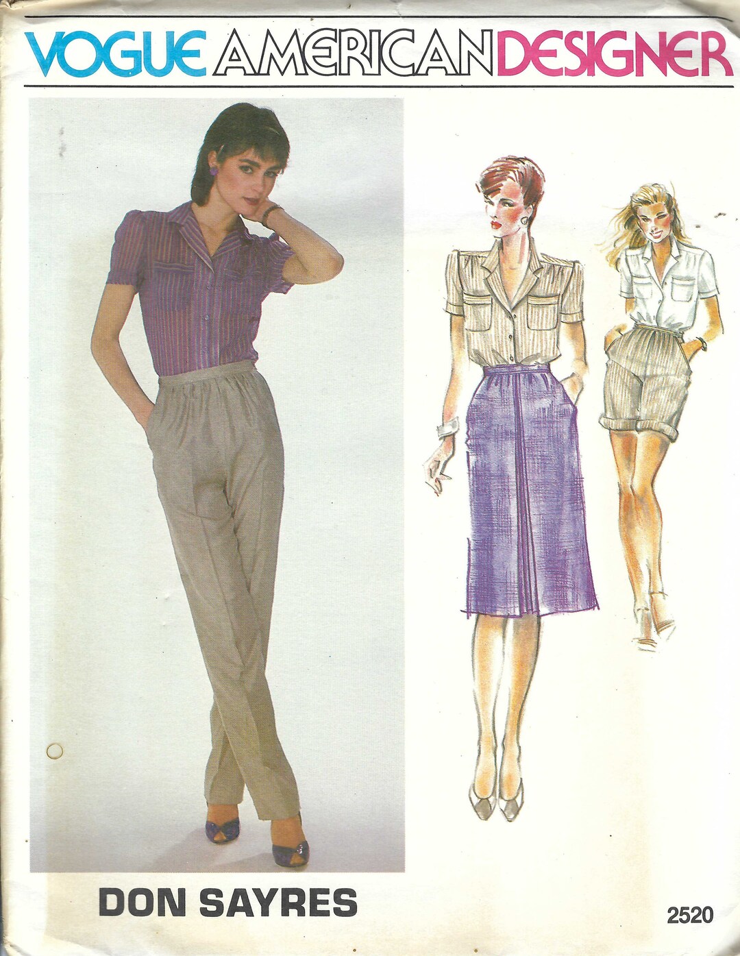 Uncut Vintage Vogue Sewing Pattern Blouse, Skirt, Pants & Shorts ...