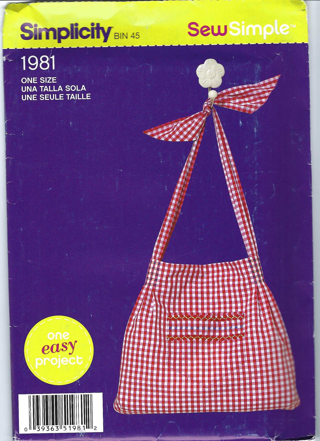 Uncut Simplicity Sewing Pattern Easy Project Pattern Simplicity 1981 ...