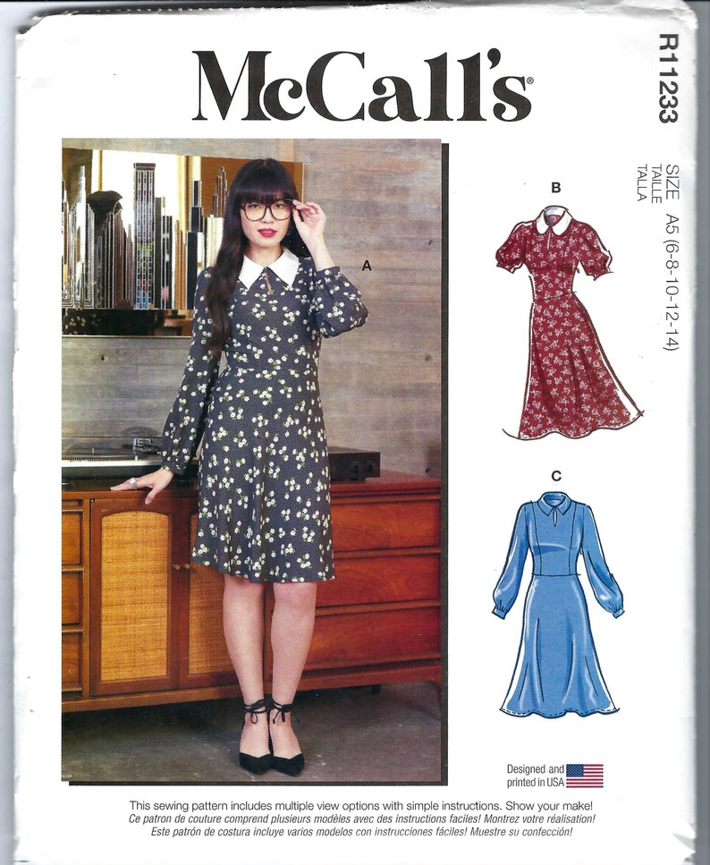 UNCUT Mccalls Sewing Pattern 11233 8239 Misses Dress Size Etsy