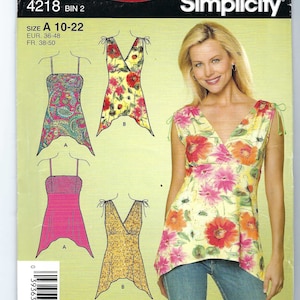 Uncut Simplicity Sewing Pattern 4218 Misses Tunics 6 Styles Sizes 10-12 ...