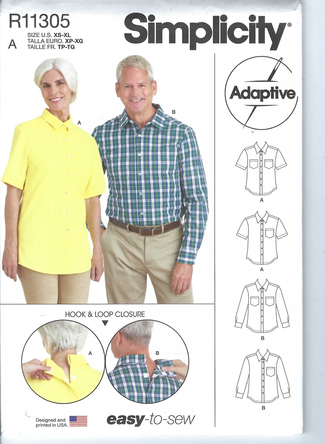 Uncut Simplicity Sewing Pattern 11305 Adaptive Pattern, Sizes XS-XL FF ...
