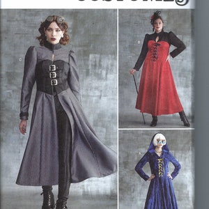 Uncut Simplicity Sewing Pattern Women&#39;s Costume Jacket, Boned Jacket Corset Jacket, Hooded Jacket, Long Coat 11922 9813, Size 10-18 20-28 FF