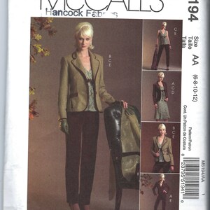 Uncut mccalls Sew sewing pattern 5194 McCall&#39;s ~ Misses&#39; Lined Jackets, Lined Top, Lined Skirt And Pants size 6-8-10-12 14-20 FF