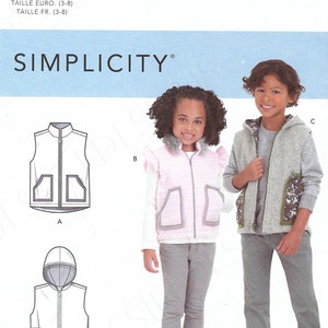 Uncut Simplicity Sewing Pattern 10901 9193 Children's Vest size 3-8 FF