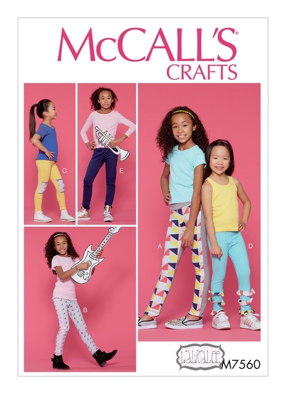 Uncut Mccall's Sewing Pattern 7560 Children's/girls' Leggings With